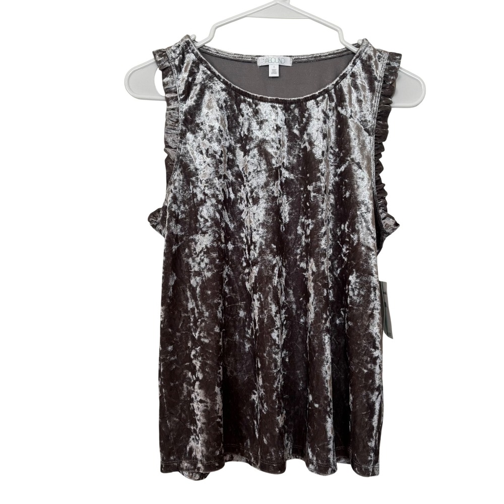 Abound Nordstrom Rack Women's Top Small NWT Crushed Velvet Gray Sleeveless